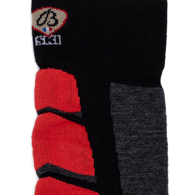 Maison Broussaud - Chaussettes de ski - Broussaud Sport - laine noir-rouge – 43/46 / NOIR/ROUGE