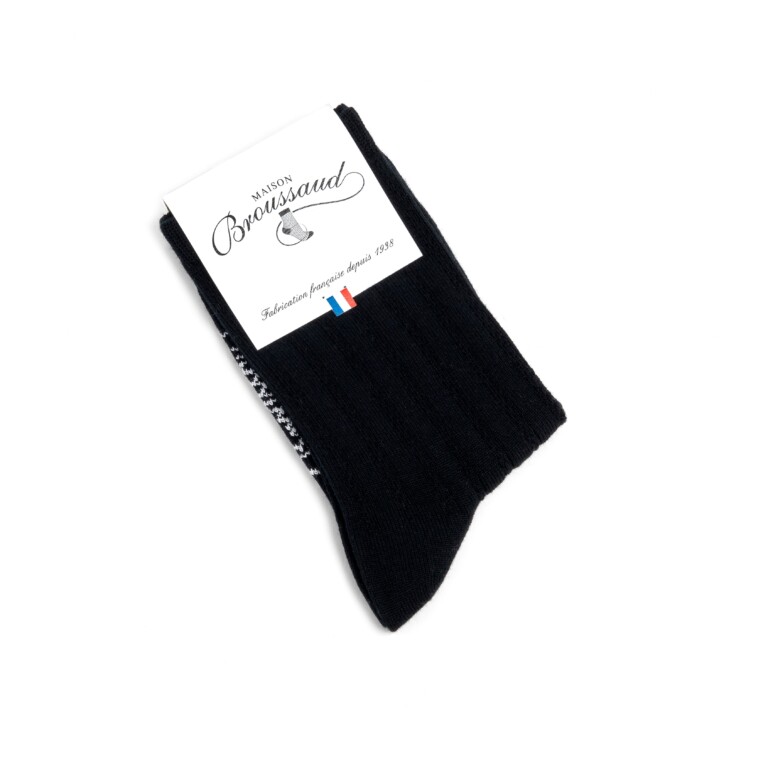 Maison Broussaud - Les Fantaisies - chaussettes femme - laine noire – 39/41 / Noir