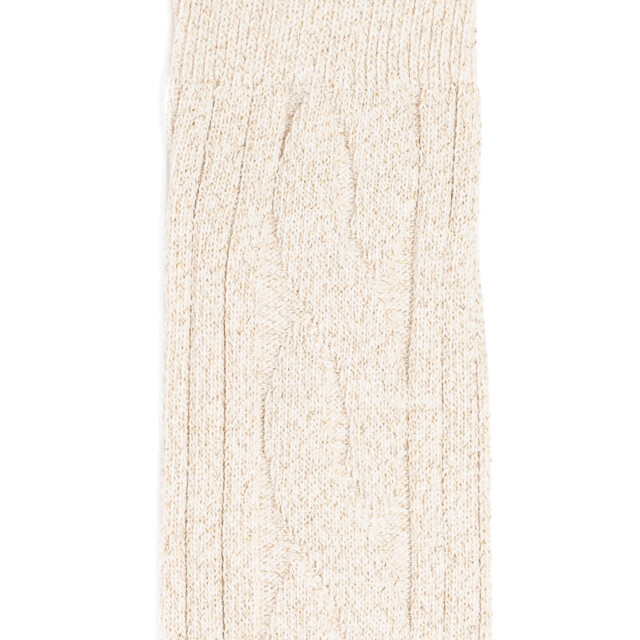 Maison Broussaud - Les torsades - chaussettes femme - coton blanc – 39/41 / BLANC/OR