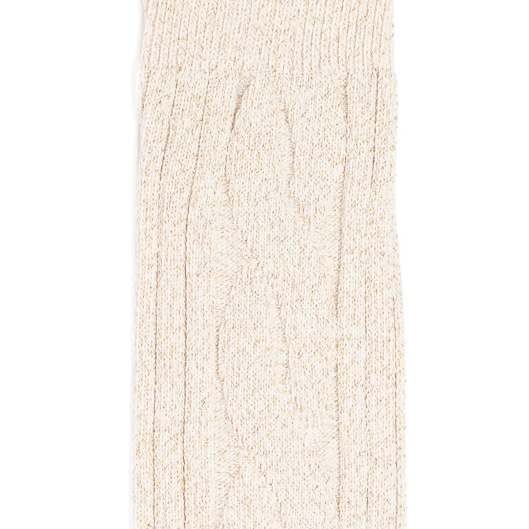 Maison Broussaud - Les torsades - chaussettes femme - coton blanc – 39/41 / BLANC/OR
