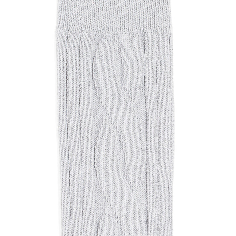 Maison Broussaud - Les torsades - chaussettes femme - coton gris – 39/41 / GRIS CLAIR/ARGENT