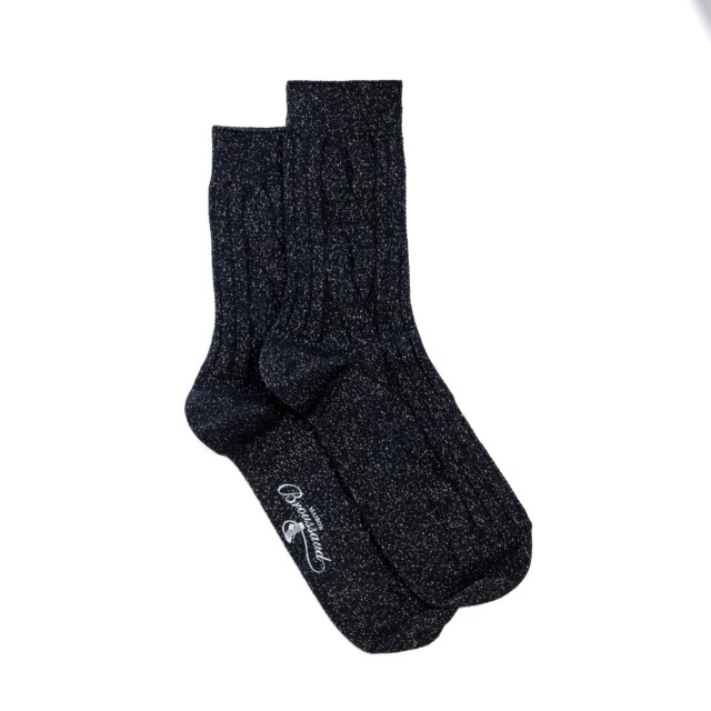 Maison Broussaud - Les Torsades - chaussettes femme - laine marine – 36/38 / MARINE/OR