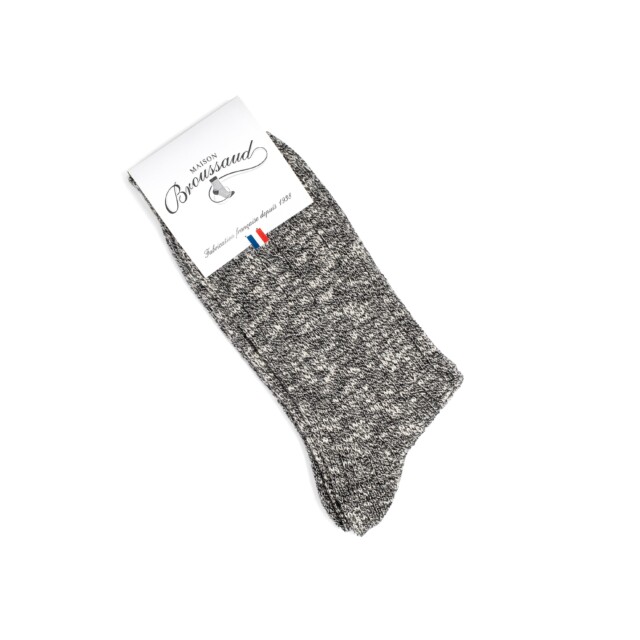 Maison Broussaud - Héritage "Henry" - chaussettes homme - coton noir – 43/46 / Noir