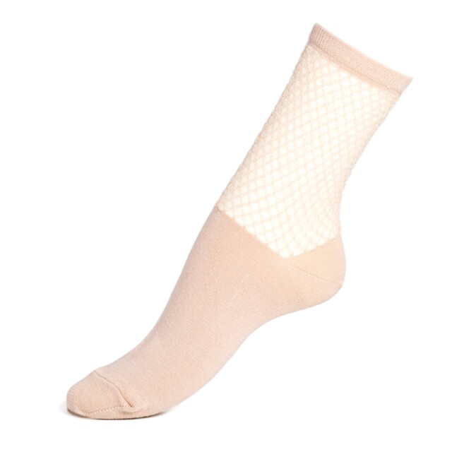 Maison Broussaud - Les maille résilles – chaussettes femme – coton beige