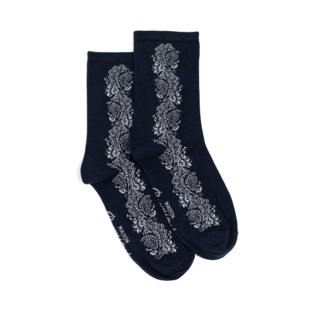 Maison Broussaud - La frise - chaussettes femme - coton marine – 39/41 / MARINE