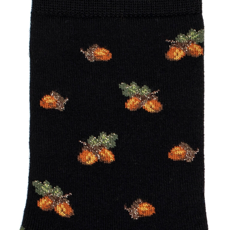 Maison Broussaud - Glands - chaussettes femme - laine noire – 39/41 / NOIR