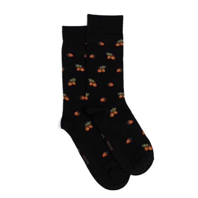 Maison Broussaud - Glands - chaussettes homme - laine noire – 47/50 / NOIR