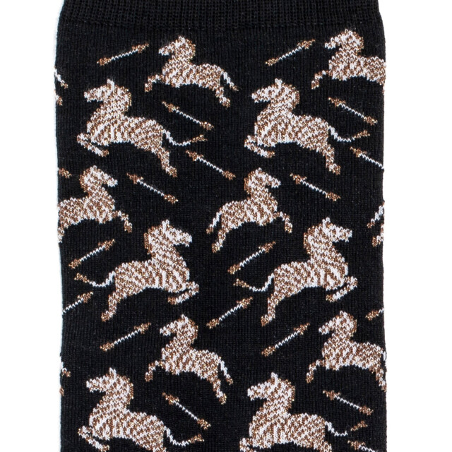 Maison Broussaud - Les zèbres - chaussettes femme - coton noir – 39/41 / NOIR