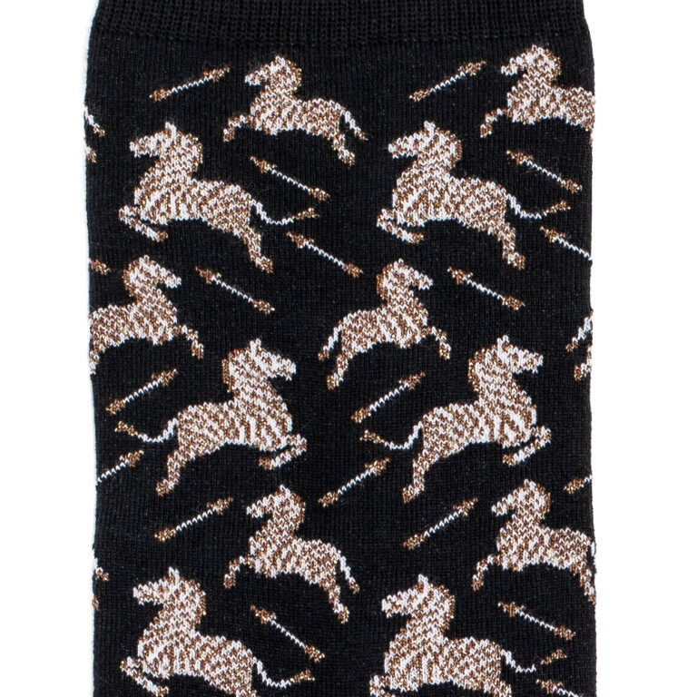 Maison Broussaud - Les zèbres - chaussettes femme - coton noir – 39/41 / NOIR
