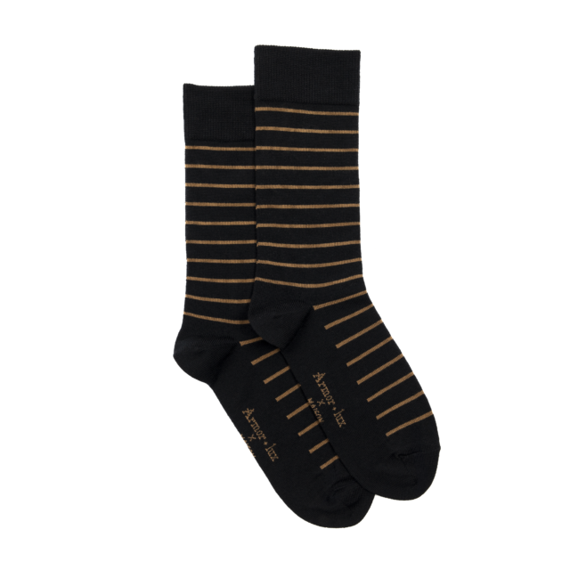 Maison Broussaud - Les marinières Armor-lux x Maison Broussaud - chaussettes homme - laine noir moka – 39/42 / NOIR/MOKA