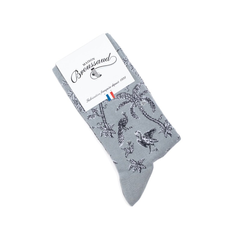 Maison Broussaud - Les tropiques - chaussettes femme - coton gris – 39/41 / GRIS
