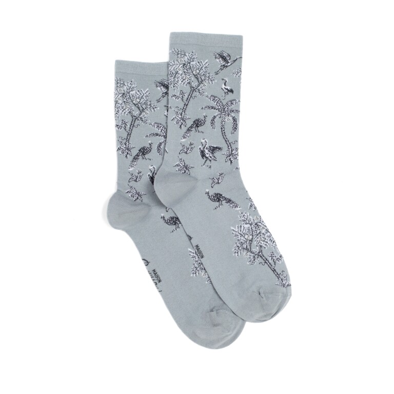 Maison Broussaud - Les tropiques - chaussettes femme - coton gris – 39/41 / GRIS