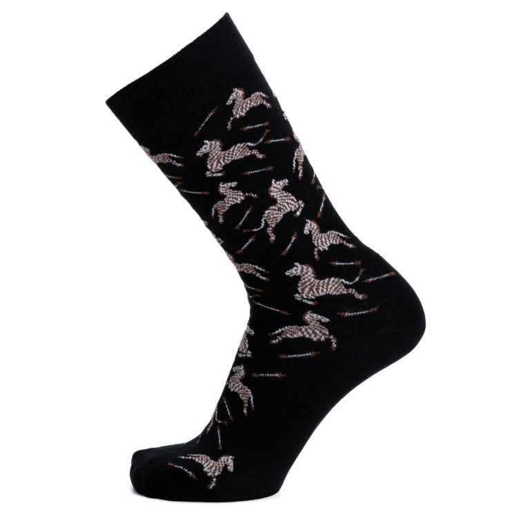 MBD278NOIR Maison Broussaud - Les zèbres - chaussettes homme - coton noir – 43/46 / NOIR
