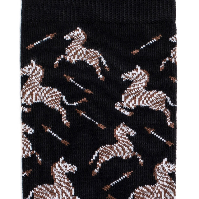 Maison Broussaud - Les zèbres - chaussettes homme - coton noir – 43/46 / NOIR