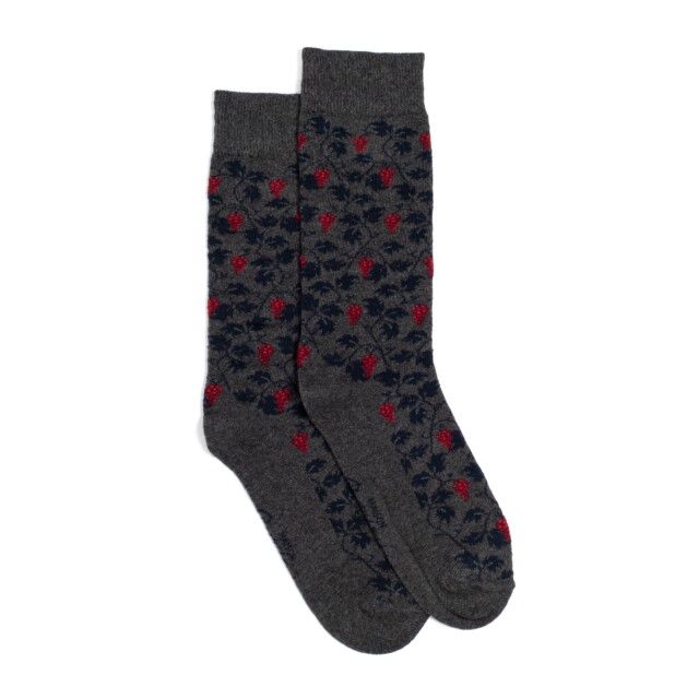Maison Broussaud - Vigne - chaussettes homme - coton anthracite – 43/46 / ANTHRACITE