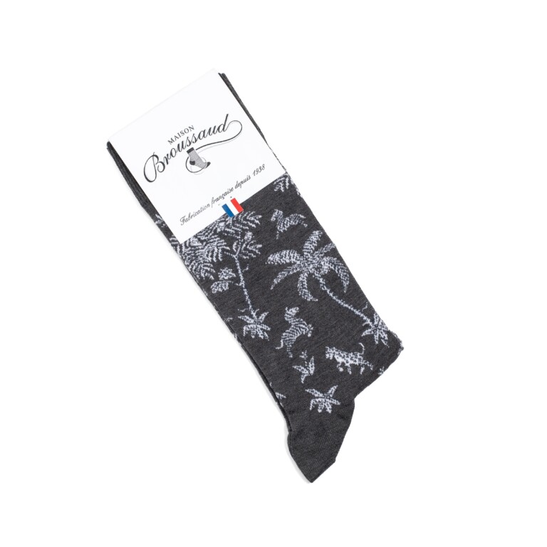 Maison Broussaud - Savane - chaussettes homme - coton anthracite – 43/46 / ANTHRACITE