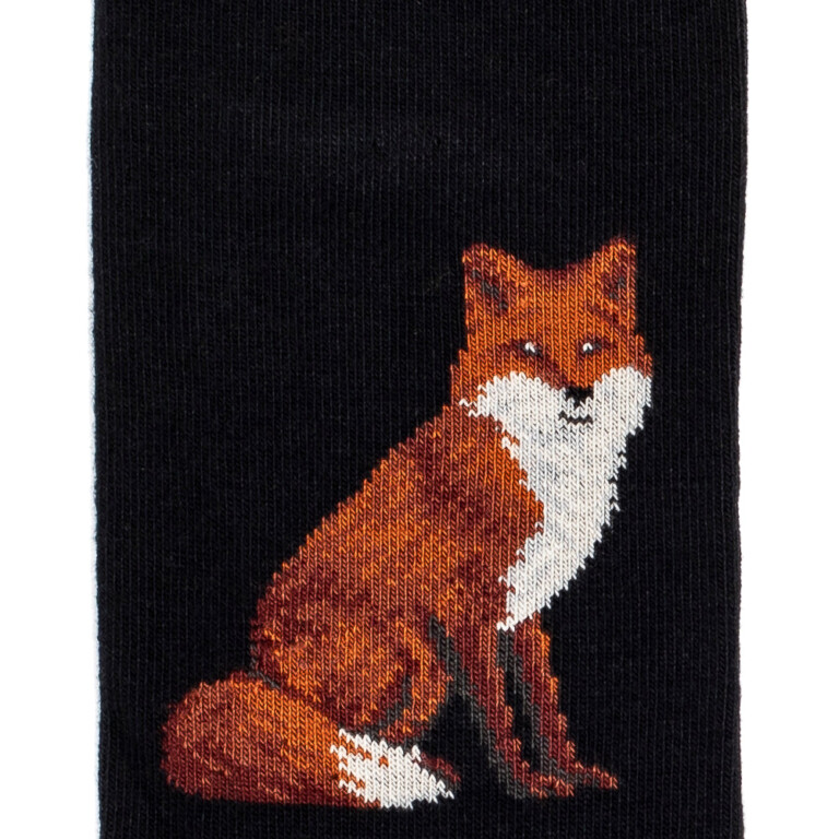 Maison Broussaud - Renard - chaussettes homme - coton noir – 43/46 / NOIR