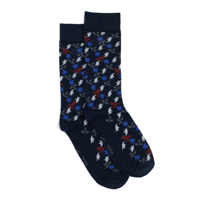 Maison Broussaud - Feuillage - chaussettes homme - coton marine – 39/42 / MARINE
