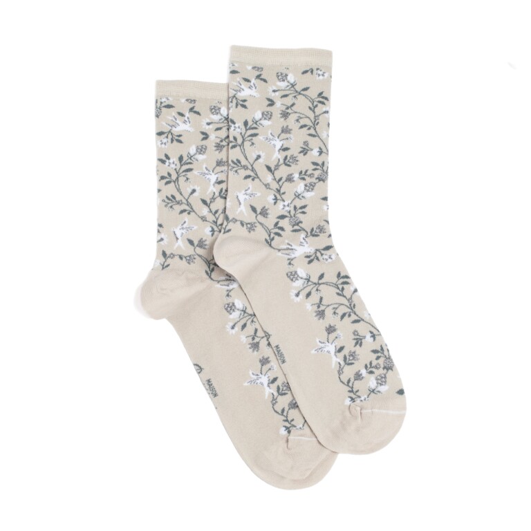 Maison Broussaud - Les bosquet - chaussettes femme - coton gris – 39/41 / GRIS PALE