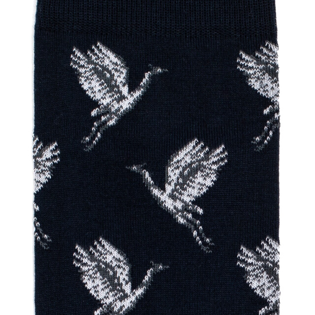 Maison Broussaud - Les oiseaux - chaussettes homme - coton marine – 39/42 / MARINE/GIRS