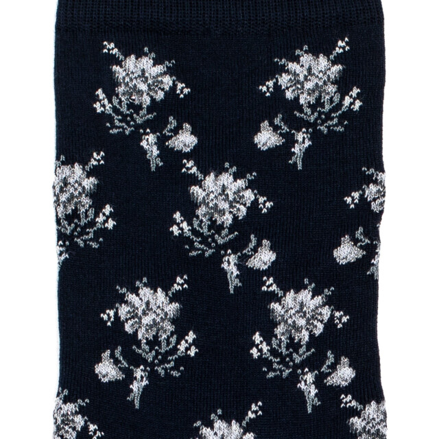 Maison Broussaud - Les fleurs - chaussettes femme - coton marine – 39/41 / MARINE
