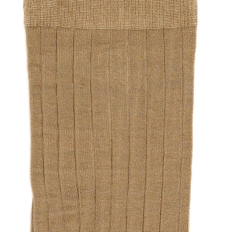 Maison Broussaud - Les fils d'Ecosse - chaussettes homme - coton beige – 43/46 / BEIGE