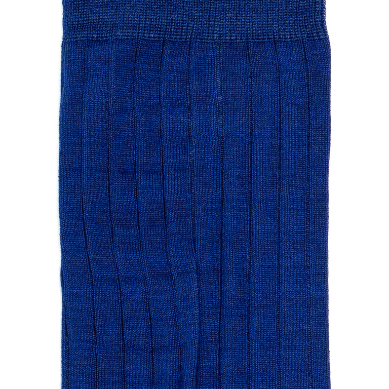 Maison Broussaud - Les fils d'Ecosse - chaussettes homme - coton bleu – 39/42 / BLEU