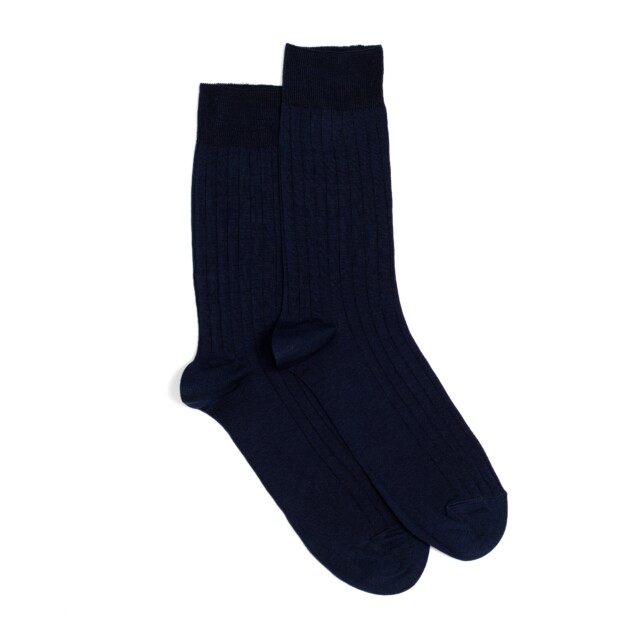 Maison Broussaud - Les fils d'Ecosse - chaussettes homme - coton marine – 43/46 / MARINE