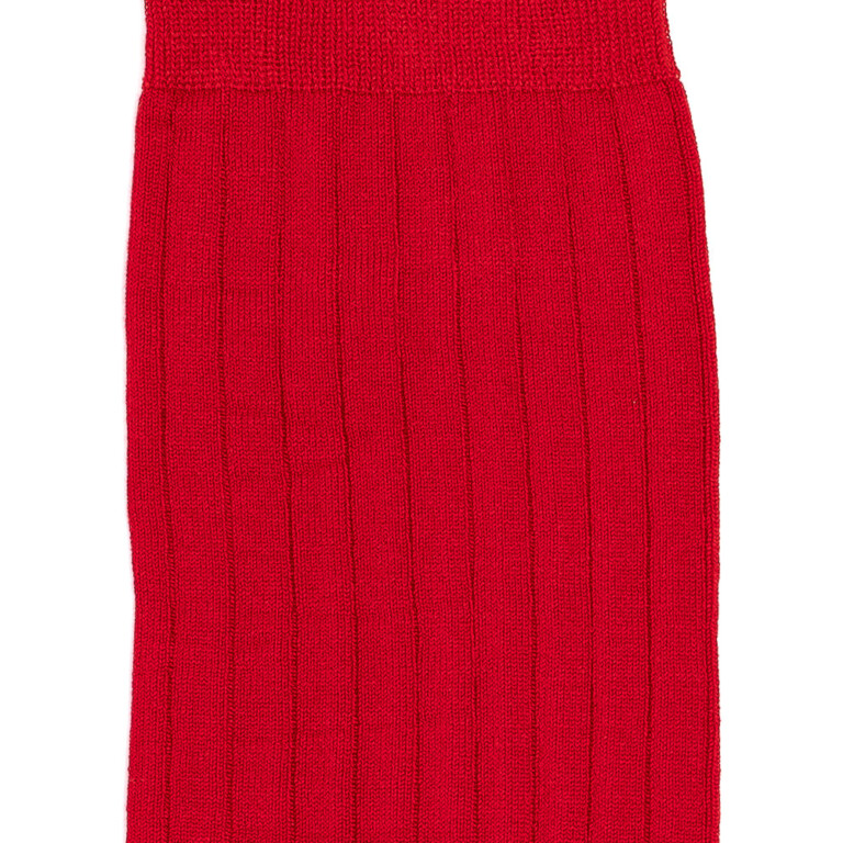 Maison Broussaud - Les fils d'Ecosse - chaussettes homme - coton rouge – 43/46 / ROUGE