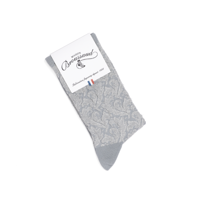 Maison Broussaud - La volute - chaussettes femme - coton gris – 39/41 / gris