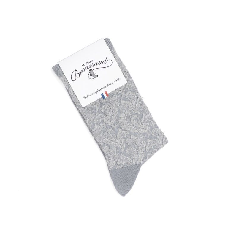 Maison Broussaud - La volute - chaussettes femme - coton gris – 39/41 / gris