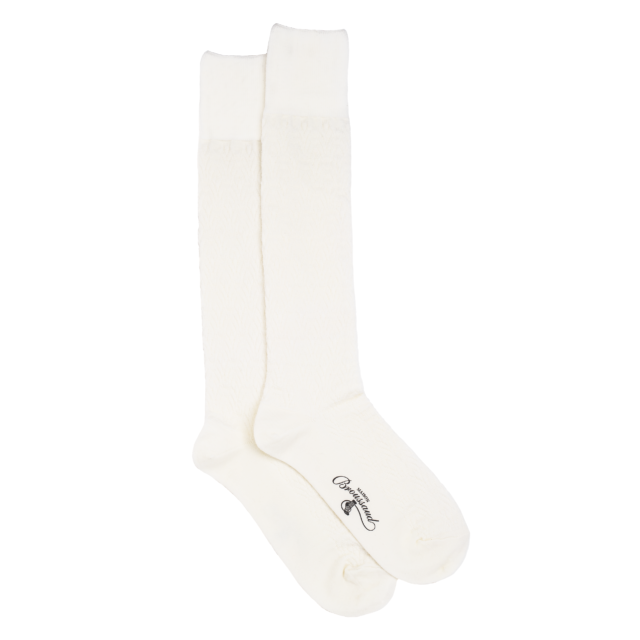 Maison Broussaud - Les seigaiha - chaussettes femme - laine mérinos écru – 39/41 / ECRU