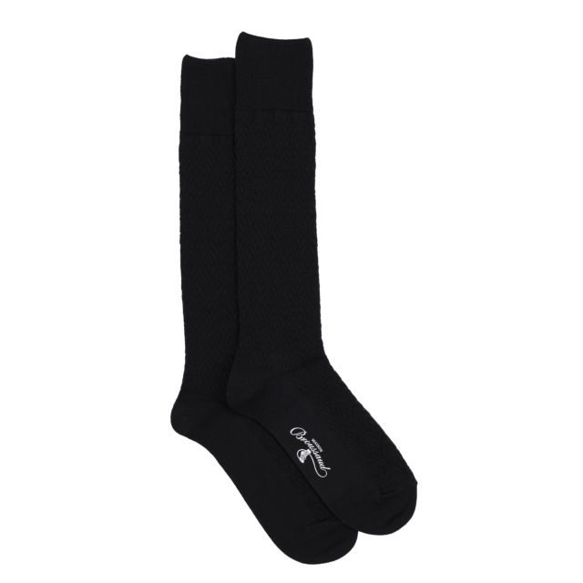 Maison Broussaud - Les seigaiha - chaussettes femme - laine mérinos noir – 39/41 / NOIR