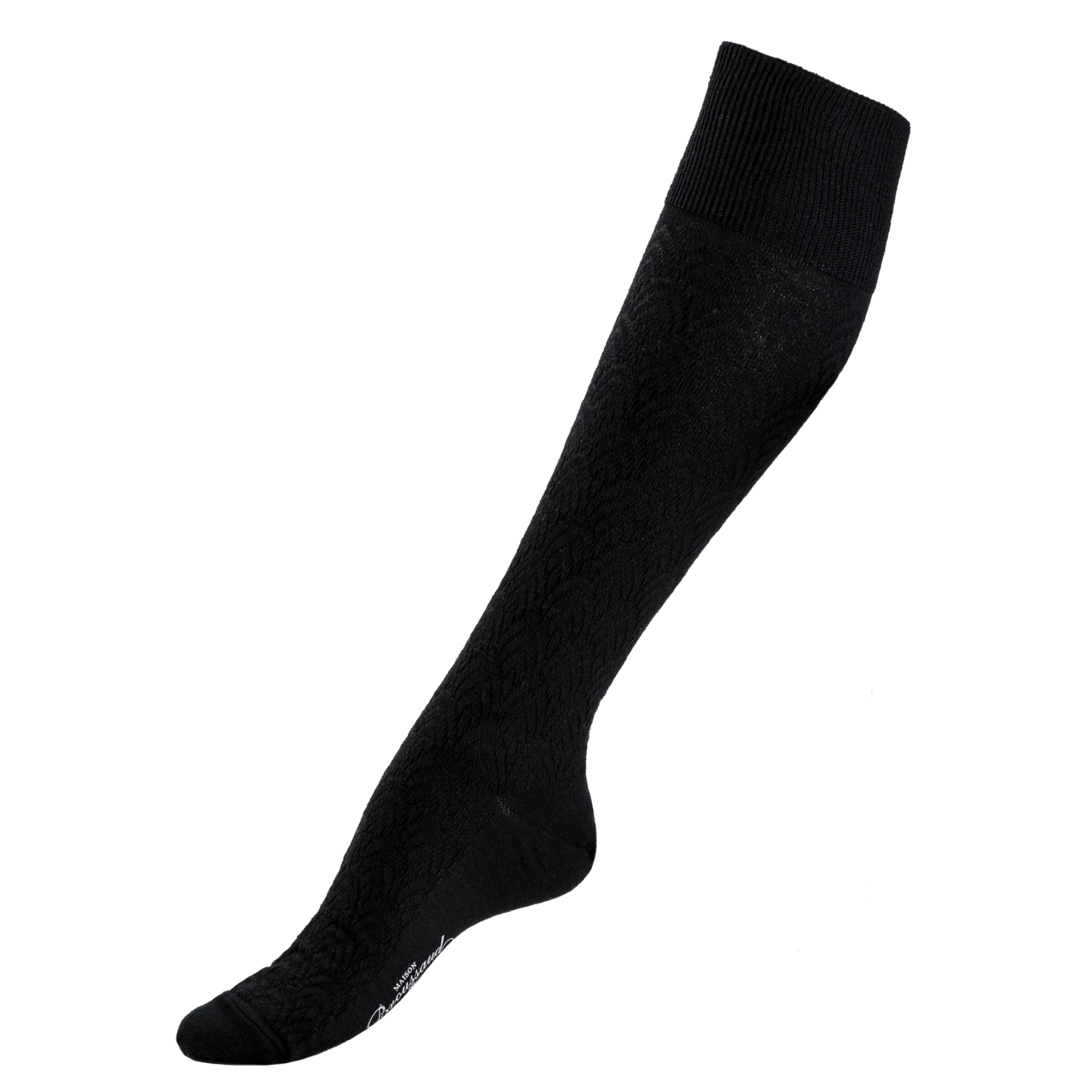 MBD344NOIRPORTE Maison Broussaud - Les seigaiha - chaussettes femme - laine mérinos noir – 39/41 / NOIR