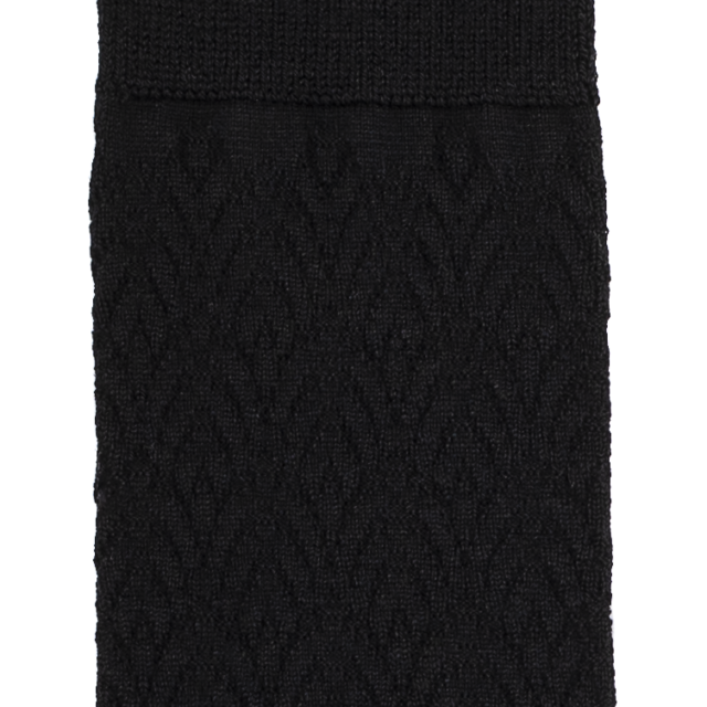 Maison Broussaud - Les seigaiha - chaussettes femme - laine mérinos noir – 39/41 / NOIR