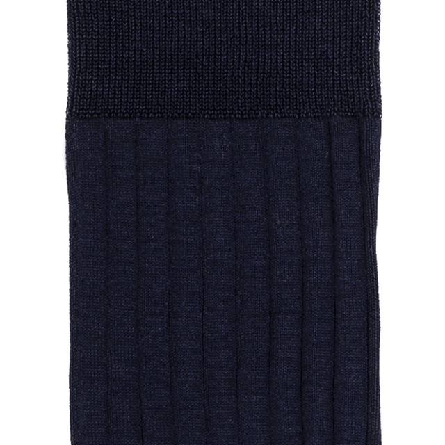 Maison Broussaud - La fil d'Ecosse - chaussettes homme - coton mercerisé marine – 39/42 / MARINE