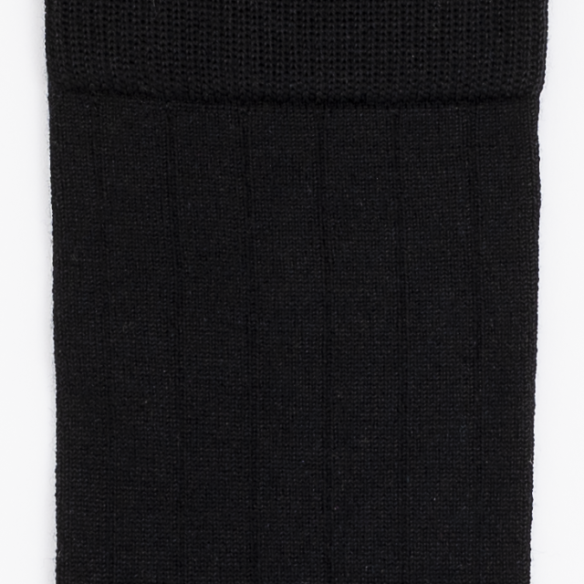 Maison Broussaud - La fil d'Ecosse - chaussettes homme - coton mercerisé noir – 43/46 / NOIR