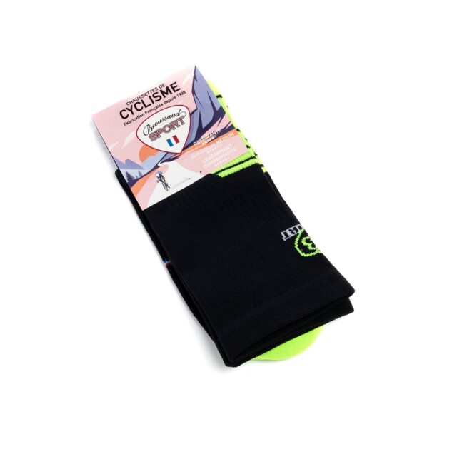 Maison Broussaud - Chaussettes cyclisme - Broussaud Sport - noir-jaune – 43/46 / NOIR / JAUNE