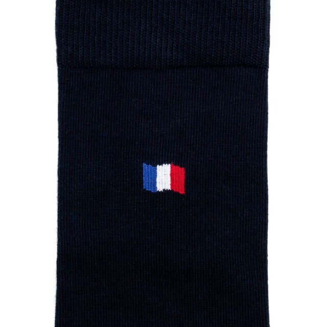 Maison Broussaud - Les Drapeaux - chaussettes homme - coton marine – 47/50 / Marine