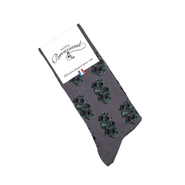 Maison Broussaud - Les mures - chaussettes homme - coton gris – 43/46 / GRIS