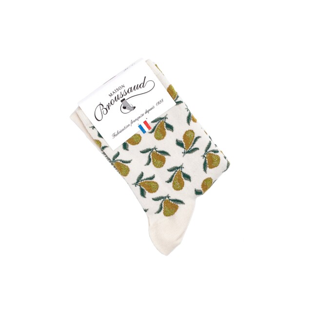 Maison Broussaud - Les poires - chaussettes femme - coton écru – 39/41 / ECRU