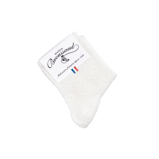 Maison Broussaud - La dentelle - chaussettes femme - coton ecru – 36/38 / ECRU