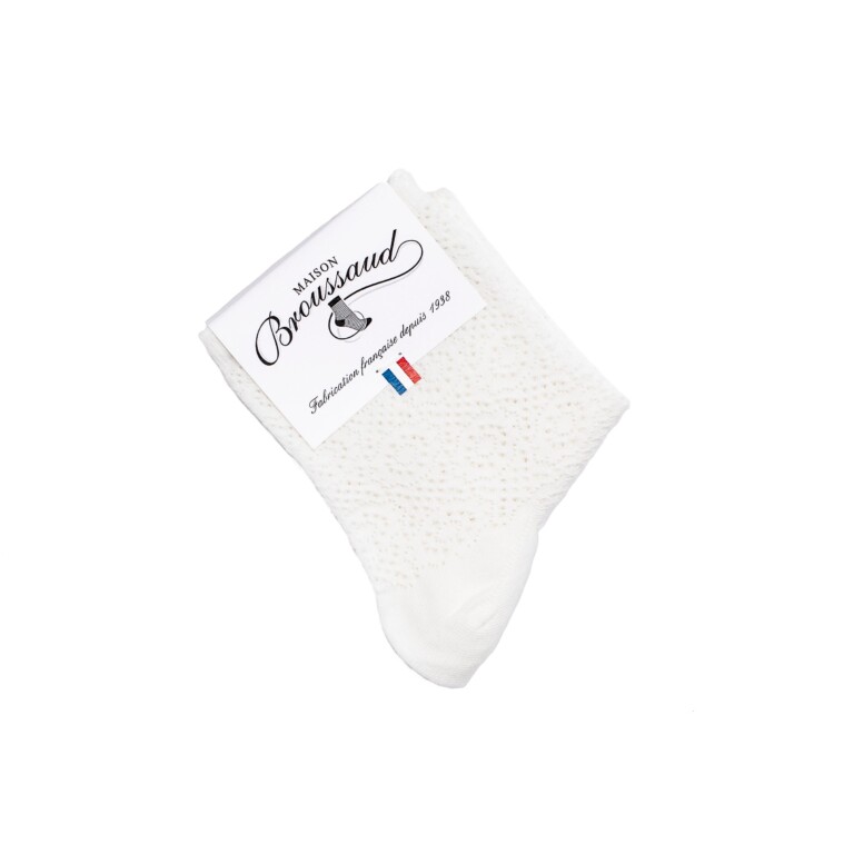 Maison Broussaud - La dentelle - chaussettes femme - coton ecru – 39/41 / ECRU