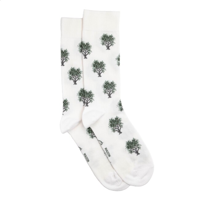 Maison Broussaud - Les oliviers - chaussettes homme - coton blanc – 43/46 / BLANC