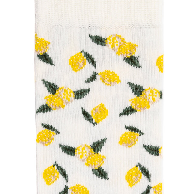 Maison Broussaud - Les citrons - chaussettes homme - coton blanc – 43/46 / BLANC