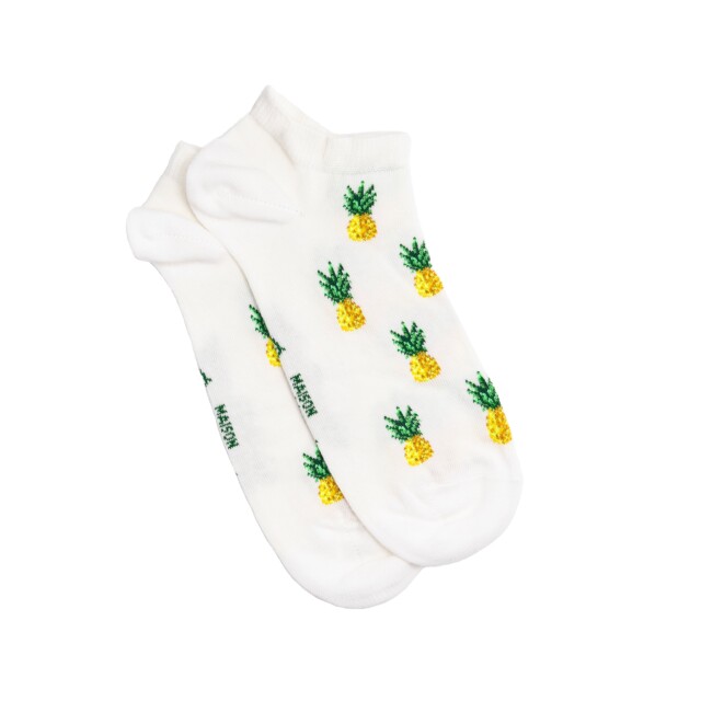 Maison Broussaud - Les invisibles ananas - chaussettes homme - coton écru – 43/46 / ECRU
