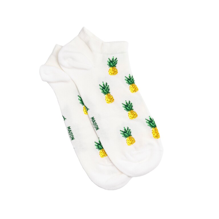 Maison Broussaud - Les invisibles ananas - chaussettes homme - coton écru – 43/46 / ECRU