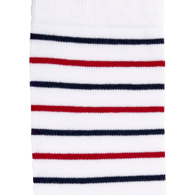 Maison Broussaud - La marinière tricolore - chaussettes homme - coton blanc – 43/46 / BLANC BLEU ROUGE