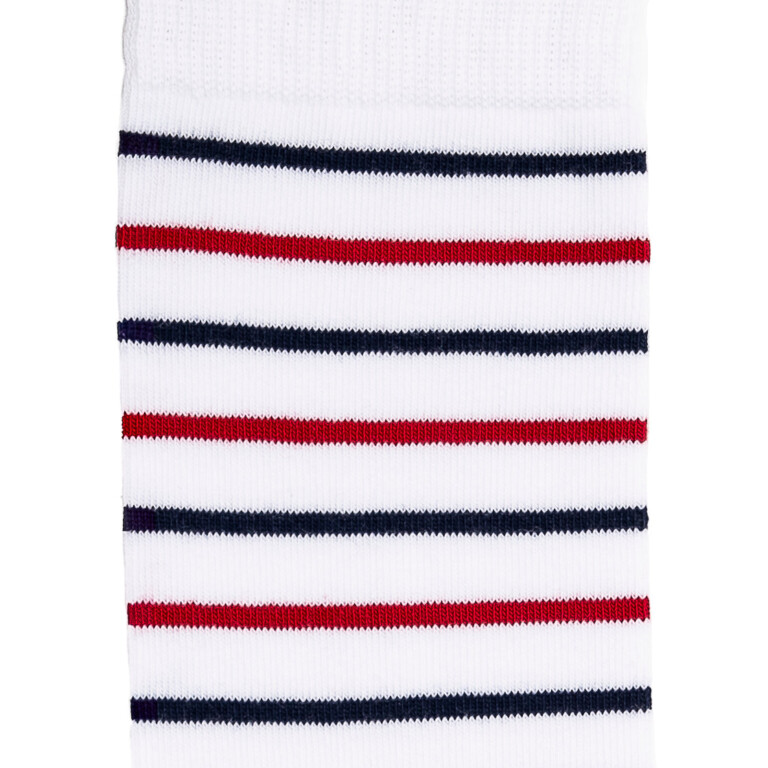 Maison Broussaud - La marinière tricolore - chaussettes homme - coton blanc – 43/46 / BLANC BLEU ROUGE