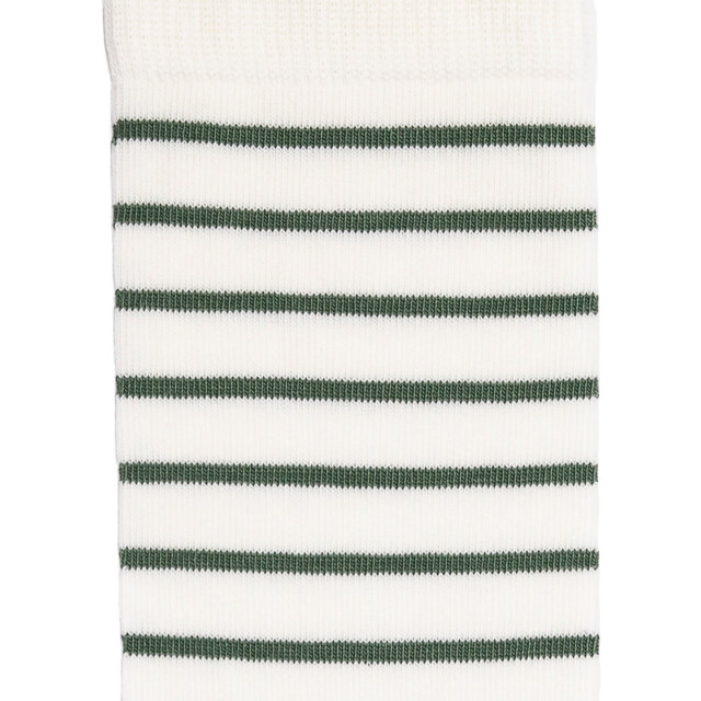 Maison Broussaud - La marinière - chaussettes homme - coton blanc – 43/46 / BLANC/VERT